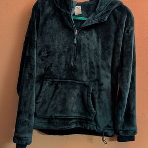 Cozy Green Fleece Pullover Hoodie